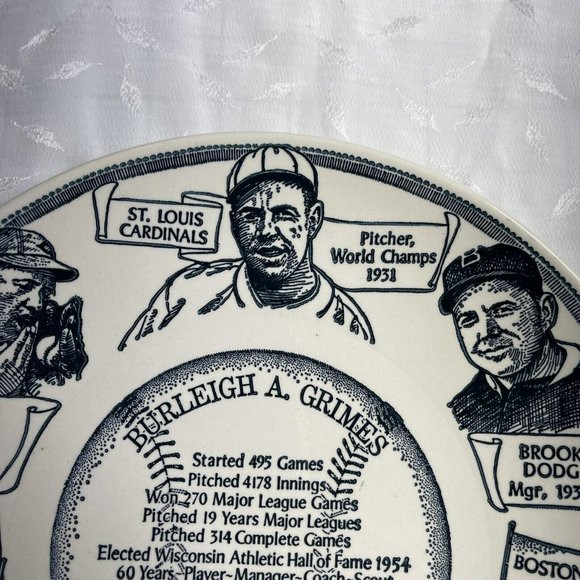Burleigh A Grimes Pitcher Collectible Plate Clear Lake Wisconsin MLB - Picture 2 of 7